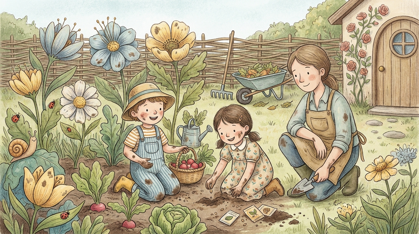 Illustration: A Few Gentle Tips for Gardening With Little Ones