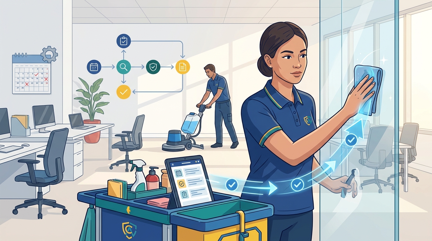 Illustration: Professional Contract Cleaning as a Systematic Compliance Solution