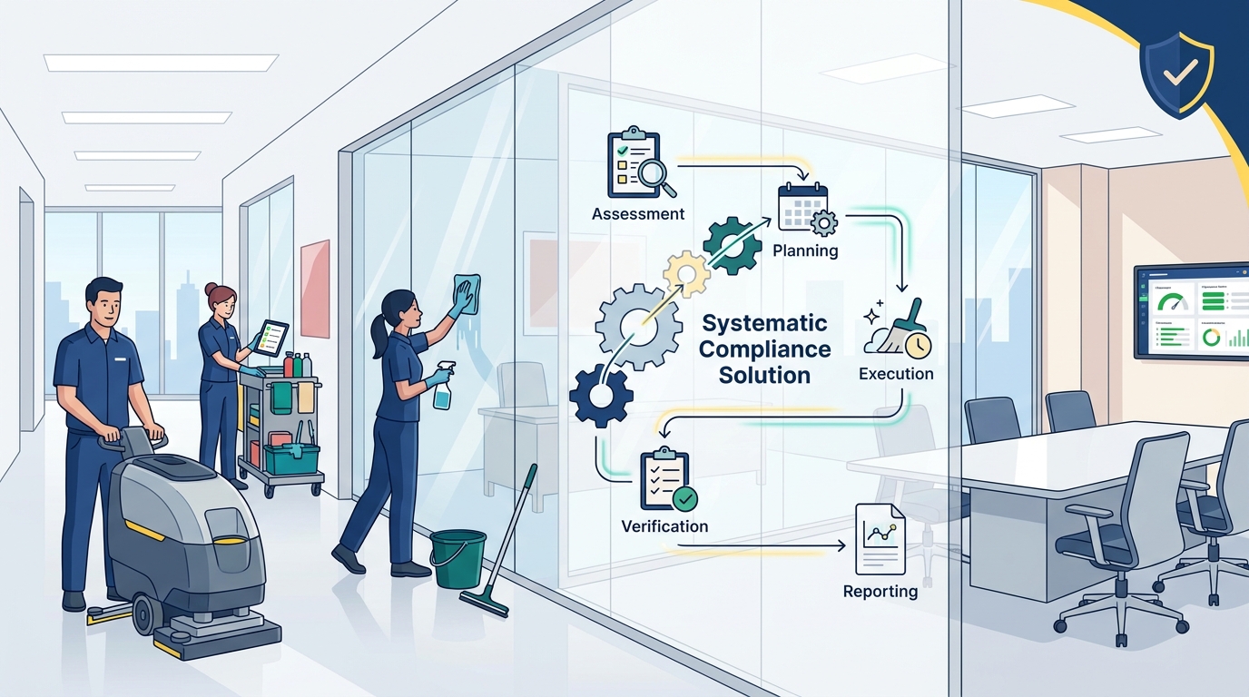 Illustration: Professional Contract Cleaning as a Systematic Compliance Solution